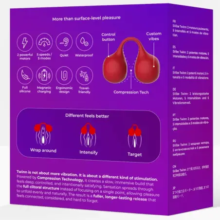 SNAIL VIBE - TWINN VIBRADOR DE DEDO CEREZA Masajeadores
