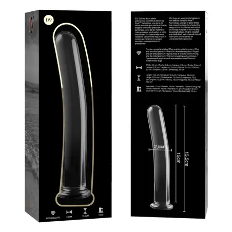 NEBULA SERIES BY IBIZA - MODELO 9 DILDO CRISTAL TRANSPARENTE 15.5 CM -O- 2.5 CM 