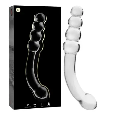 NEBULA SERIES BY IBIZA - MODELO 14 DILDO CRISTAL TRANSPARENTE 18.5 CM -O- 3 CM 