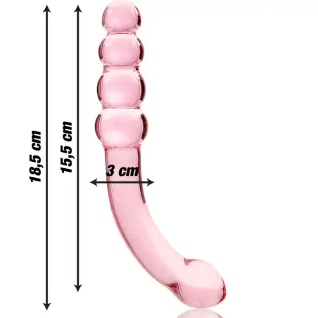 NEBULA SERIES BY IBIZA - MODELO 14 DILDO CRISTAL ROSA 18.5 CM -O- 3 CM 