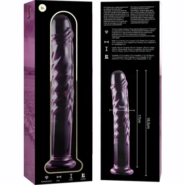 NEBULA SERIES BY IBIZA - MODELO 16 DILDO CRISTAL ROSA 18.5 CM -O- 3 CM 