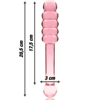 NEBULA SERIES BY IBIZA - MODELO 20 DILDO CRISTAL ROSA 20.5 CM -O- 3 CM 