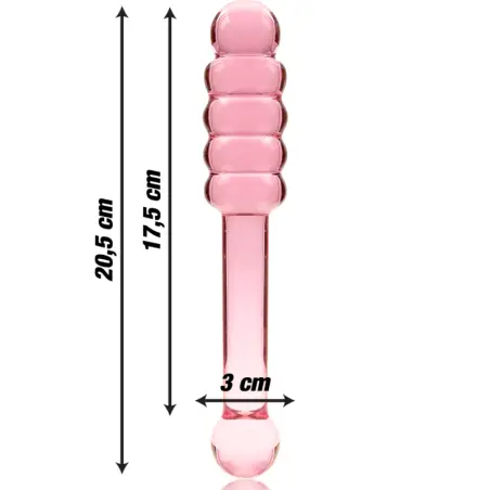 NEBULA SERIES BY IBIZA - MODELO 20 DILDO CRISTAL ROSA 20.5 CM -O- 3 CM 