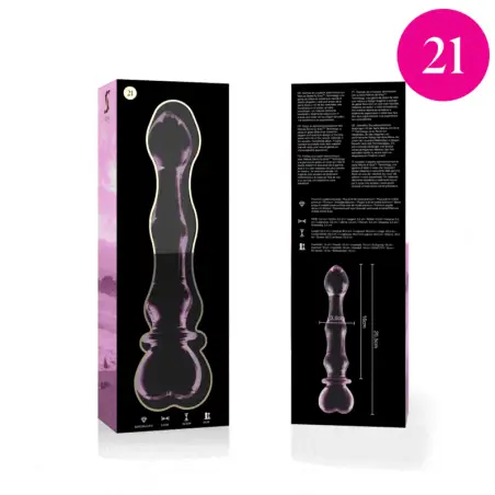 NEBULA SERIES BY IBIZA - MODELO 21 DILDO CRISTAL ROSA 20.5 CM -O- 3.5 CM 
