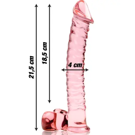 NEBULA SERIES BY IBIZA - MODELO 23 DILDO CRISTAL ROSA 21.5 CM -O- 4 CM 