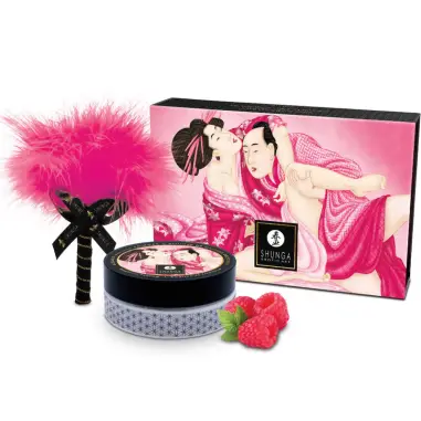 SHUNGA - KIT POLVOS DE MASAJE COMESTIBLE FRAMBUESA 