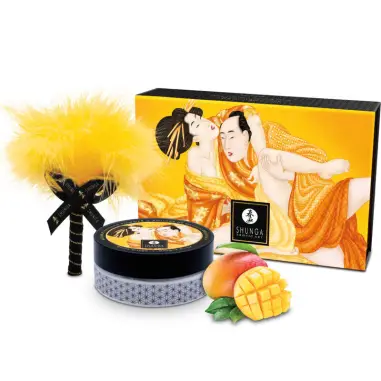 SHUNGA - KIT POLVOS DE MASAJE COMESTIBLE MANGO 