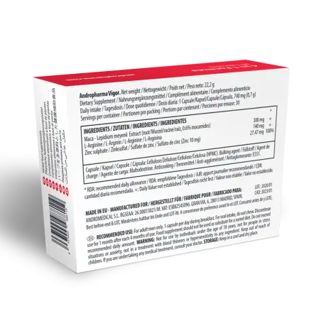 Andropharma Vigor – Complemento alimenticio herbal para la libido masculina 
