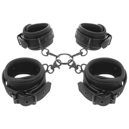 FETISH SUBMISSIVE - SET ESPOSAS MANOS Y TOBILLOS CON FORRO DE NEOPRENO Esposas de fijación