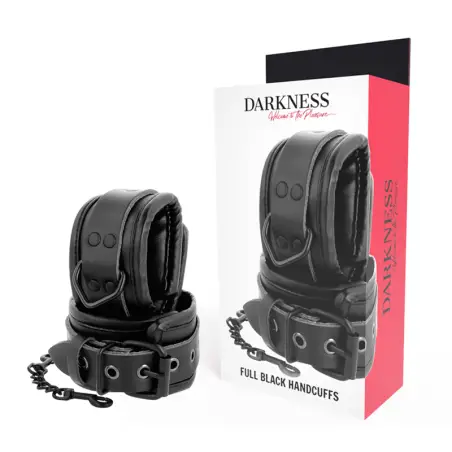 DARKNESS - ESPOSAS AJUSTABLES MANOS LEATHER NEGRO 