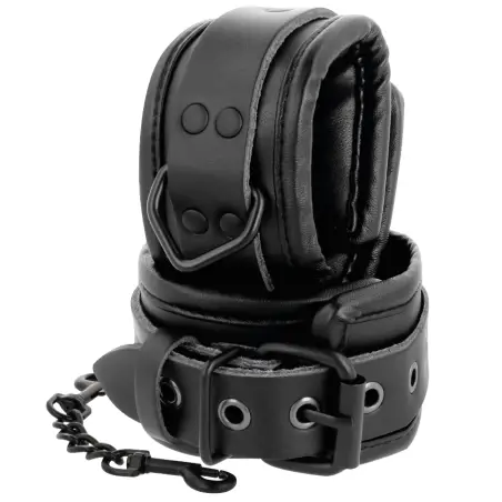 DARKNESS - ESPOSAS Y COLLAR DE CUERO NEGRO 
