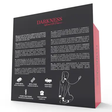 DARKNESS - ESPOSAS Y COLLAR DE CUERO NEGRO 