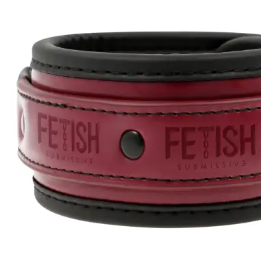 FETISH SUBMISSIVE DARK ROOM - ESPOSAS TOBILLOS CUERO VEGANO CON FORRO DE NEOPRENO Esposas