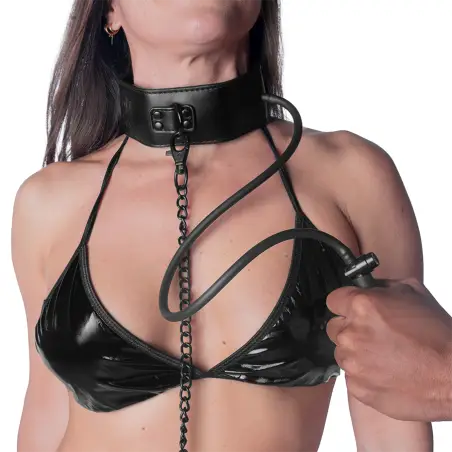 FETISH SUBMISSIVE BONDAGE - COLLAR BONDAGE INFLABLE CON TIRADOR Collares