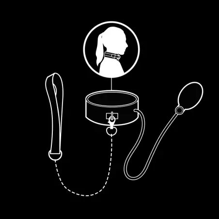 FETISH SUBMISSIVE BONDAGE - COLLAR BONDAGE INFLABLE CON TIRADOR Collares