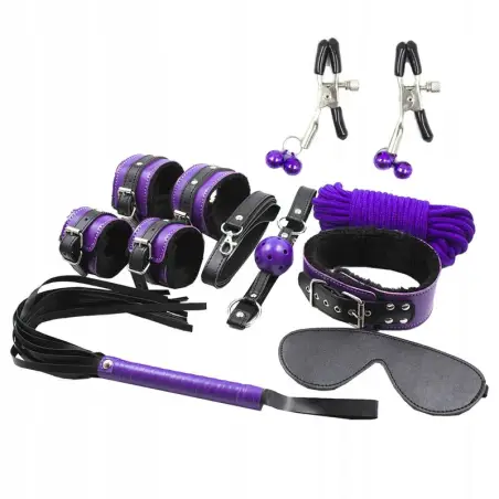 SECRETPLAY - BDSM SET 8PCS LILA / NEGRO Kits juguetes sexuales