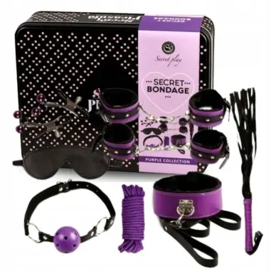SECRETPLAY - BDSM SET 8PCS LILA / NEGRO Kits juguetes sexuales