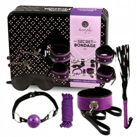 SECRETPLAY - BDSM SET 8PCS LILA / NEGRO Kits juguetes sexuales