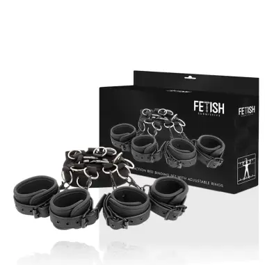 FETISH SUBMISSIVE - SET ATADURAS CAMA LUXURY CON FORRO DE NEOPRENO 