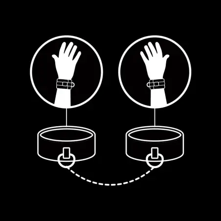FETISH SUBMISSIVE - ESPOSAS CUERO VEGANO CON FORRO DE NEOPRENO Esposas