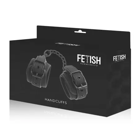 FETISH SUBMISSIVE - ESPOSAS CUERO VEGANO CON FORRO DE NEOPRENO Esposas