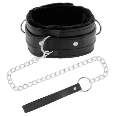 DARKNESS - COLLAR CONFORTABLE DE POSTURA CON CADENA LEATHER Collares