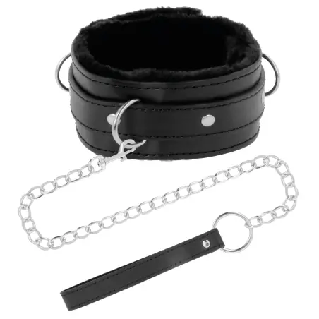 DARKNESS - COLLAR CONFORTABLE DE POSTURA CON CADENA LEATHER Collares