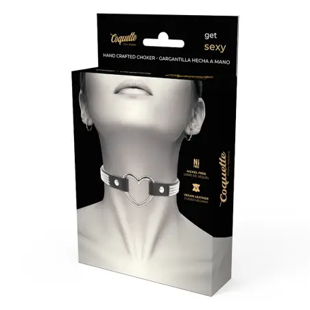 COQUETTE CHIC DESIRE - CHOKER CUERO VEGANO CORAZON 