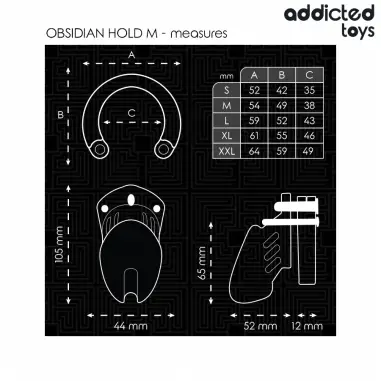 ADDICTED TOYS LOCKED - OBSIDIAN HOLD JAULA PARA PENE TALLA M 