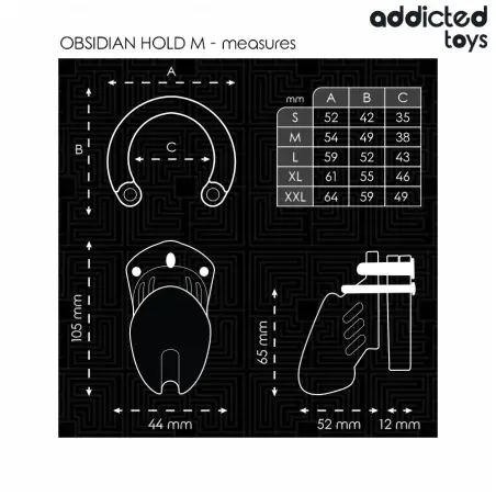 ADDICTED TOYS LOCKED - OBSIDIAN HOLD JAULA PARA PENE TALLA M 