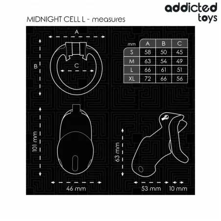 ADDICTED TOYS LOCKED - MINDNIGHT CELL JAULA PARA PENE TALLA L 