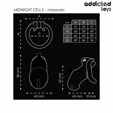 ADDICTED TOYS LOCKED - MINDNIGHT CELL JAULA PARA PENE TALLA S 