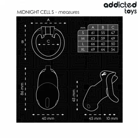 ADDICTED TOYS LOCKED - MINDNIGHT CELL JAULA PARA PENE TALLA S 