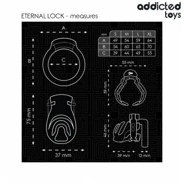 ADDICTED TOYS LOCKED - ETERNAL LOCK JAULA PARA PENE 9 CM 