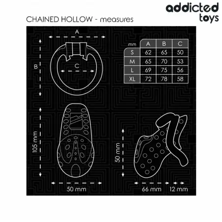 ADDICTED TOYS LOCKED - CHAINED HOLLOW JAULA PARA PENE 10,5 CM 