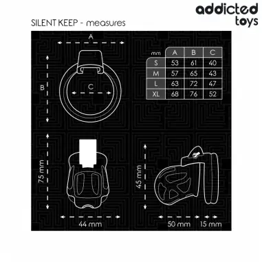 ADDICTED TOYS LOCKED - SILENT KEEP JAULA PARA PENE 7,5 CM 