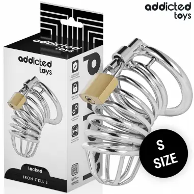 ADDICTED TOYS LOCKED - IRON CELL JAULA PARA PENE DE METAL 4 CM TALLA S Jaulas Pene BDSM