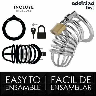 ADDICTED TOYS LOCKED - IRON CELL JAULA PARA PENE DE METAL 4 CM TALLA S Jaulas Pene BDSM