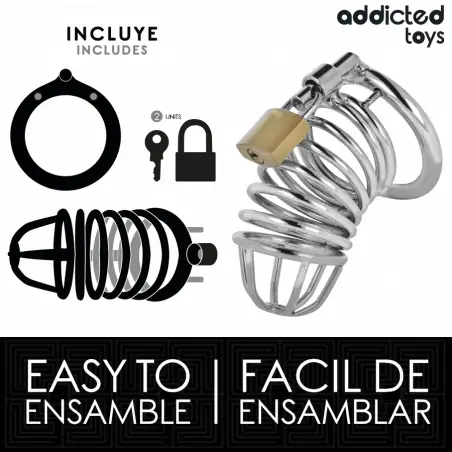 ADDICTED TOYS LOCKED - IRON CELL JAULA PARA PENE DE METAL 4 CM TALLA S Jaulas Pene BDSM