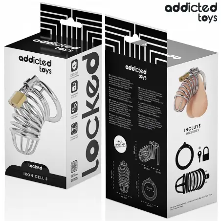 ADDICTED TOYS LOCKED - IRON CELL JAULA PARA PENE DE METAL 4 CM TALLA S Jaulas Pene BDSM