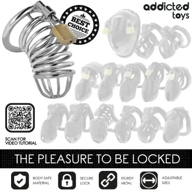 ADDICTED TOYS LOCKED - IRON CELL JAULA PARA PENE DE METAL 4 CM TALLA S Jaulas Pene BDSM