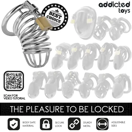 ADDICTED TOYS LOCKED - IRON CELL JAULA PARA PENE DE METAL 4 CM TALLA S Jaulas Pene BDSM