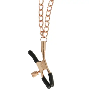 BEGME - BLACK EDITION COLLAR CON CADENAS Y PINZAS PEZONES CON FORRO DE NEOPRENO 