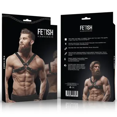 FETISH SUBMISSIVE ATTITUDE - ARNÉS BULLDOG AJUSTABLE ECOPIEL PECHO CRUZADO HOMBRE Arneses Hombre