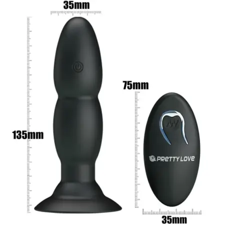 PRETTY LOVE - PLUG VIBRADOR Y ROTACIÓN POR CONTROL REMOTO 