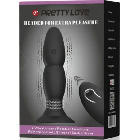PRETTY LOVE - PLUG VIBRADOR Y ROTACIÓN POR CONTROL REMOTO 