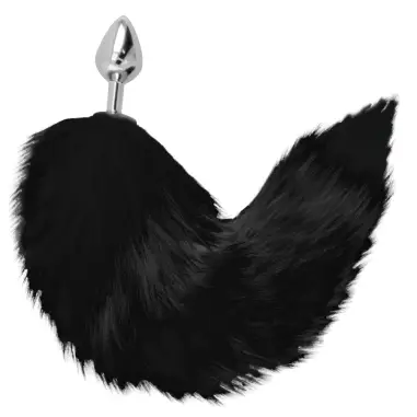 DARKNESS - PLUG ANAL SILVER 8 CM CON COLA NEGRO 