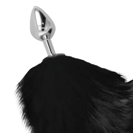 DARKNESS - PLUG ANAL SILVER 8 CM CON COLA NEGRO 