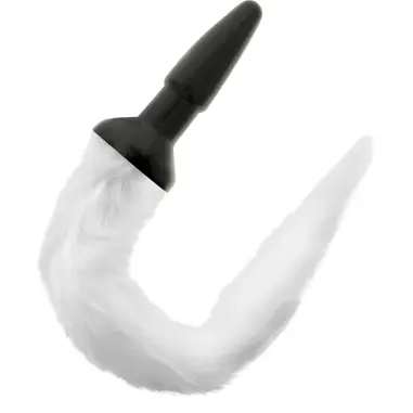DARKNESS - PLUG ANAL SILICONA CON COLA BLANCA 