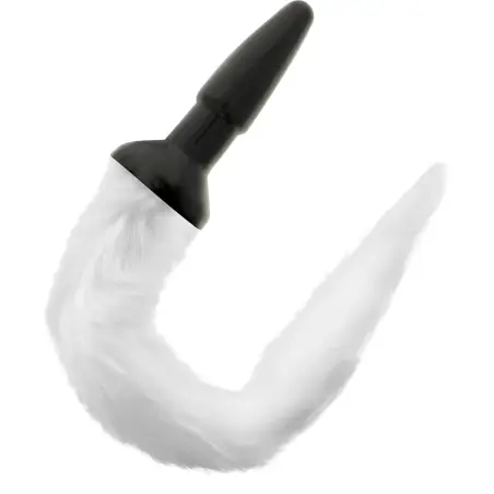 DARKNESS - PLUG ANAL SILICONA CON COLA BLANCA 